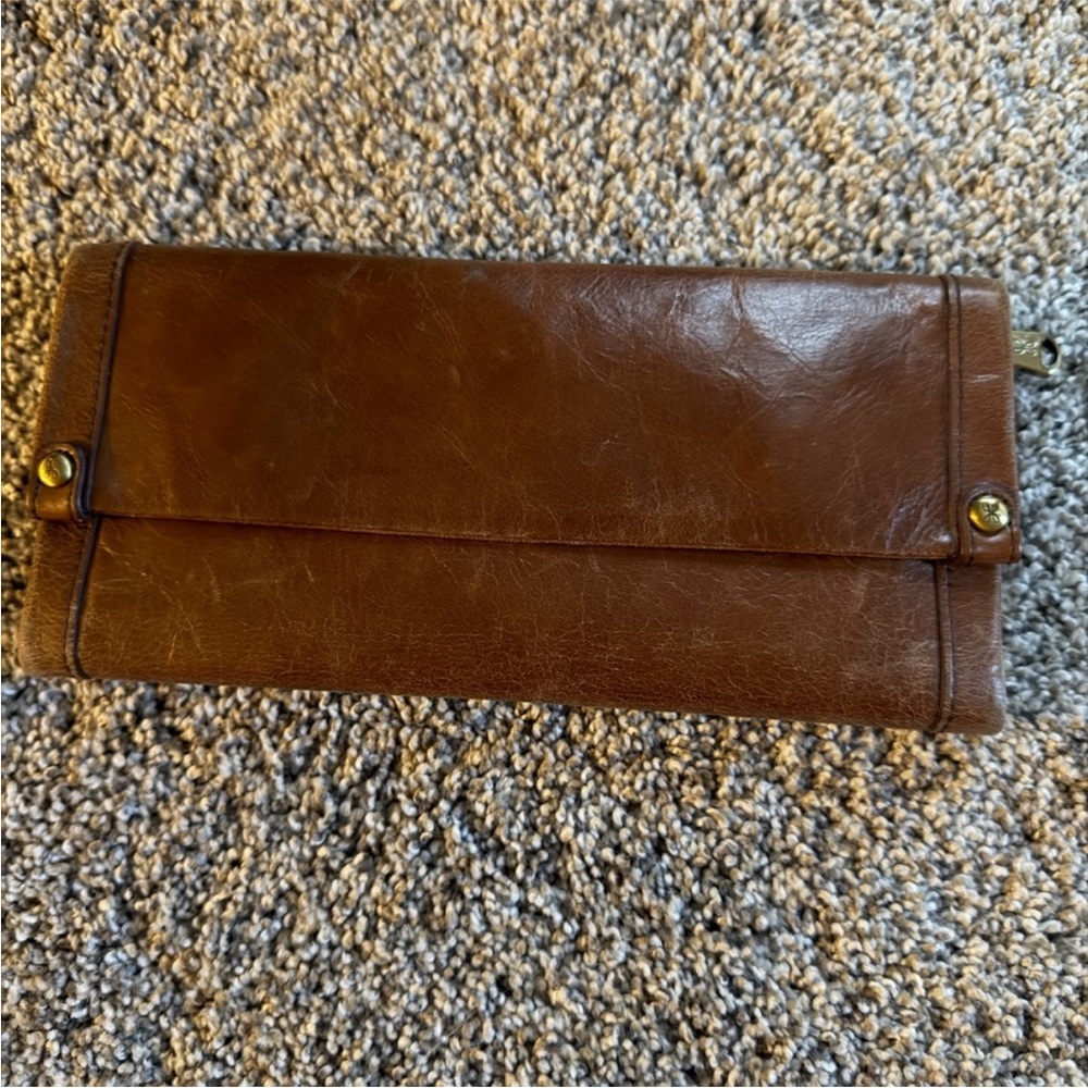 HOBO Brown Leather Clutch Wallet
